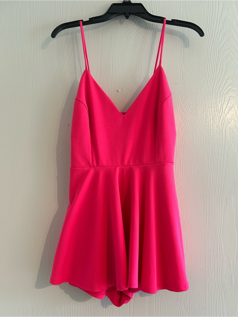 Papaya Hot Pink V-Neck Spaghetti Strap Romper